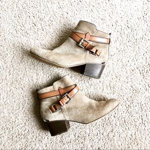 Coach Pauline suede tan ankle booties size 7.5